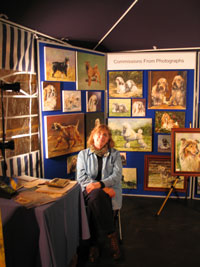 Susan Harper with her stand at Crufts